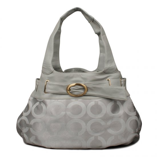 Coach Buckle In Signature Large Grey Hobo ENG | Women